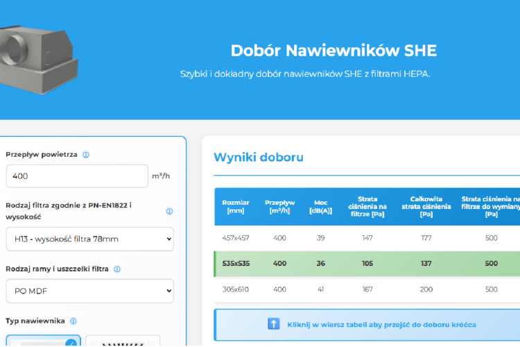 Jak dobrać nawiewniki SHE z filtrami HEPA?