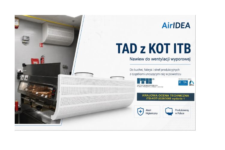 Nawiewniki wyporowe TAD z Krajową Oceną Techniczną ITB